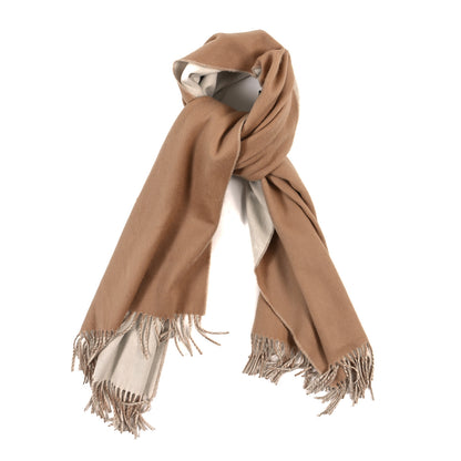 Hermes Cashmere Double Face Scarf White Camel 1 of 4