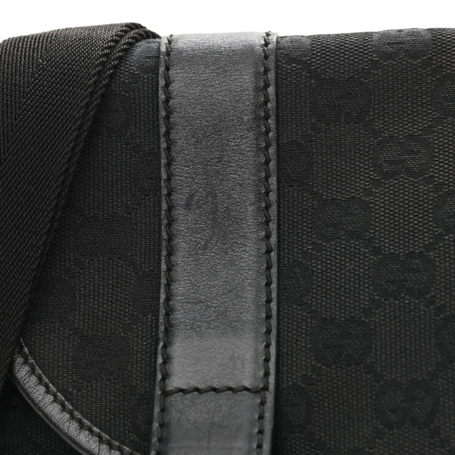 Gucci Monogram Small Double Buckle Flap Messenger Bag Black 14 of 16