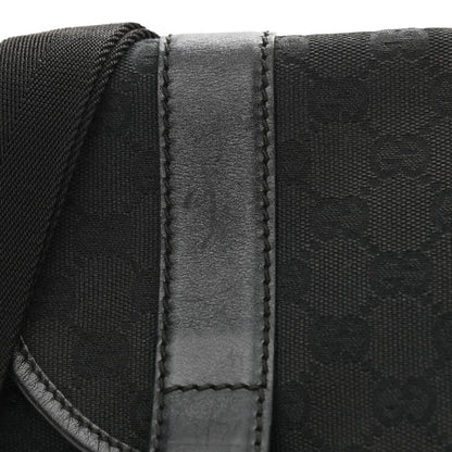 Gucci Monogram Small Double Buckle Flap Messenger Bag Black 14 of 16