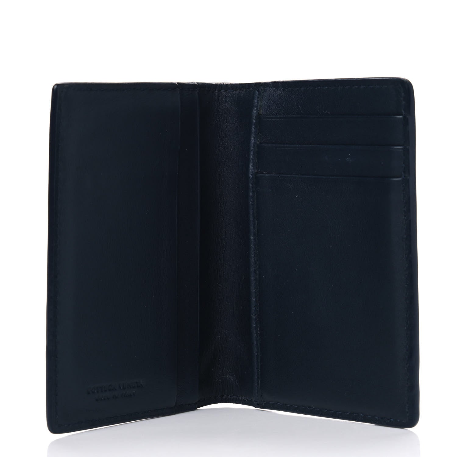 Bottega Veneta Nappa Intrecciato Bi-Fold Card Holder Dark Blue 4 of 4