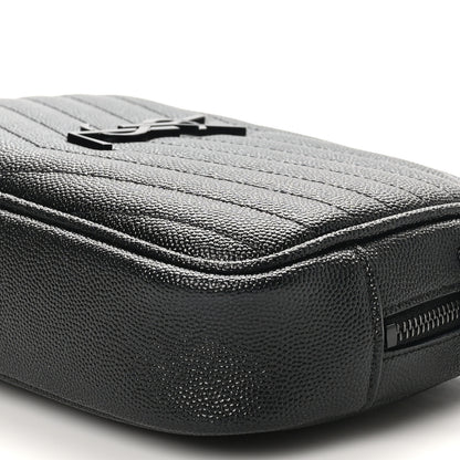 Saint Laurent Grain De Poudre Matelasse Monochrome Monogram Mini Lou Camera Bag Black 10 of 11