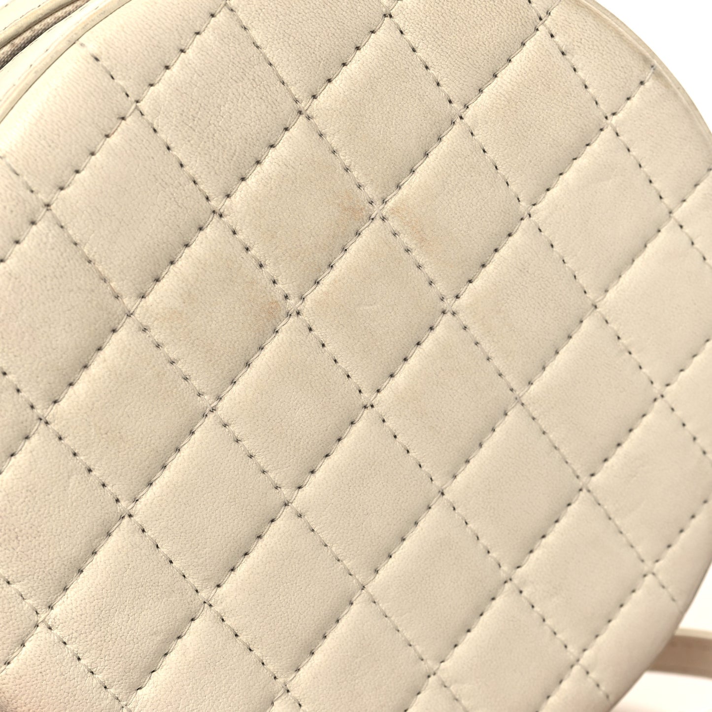 Lambskin Coco Lifesaver Round Bag Red White