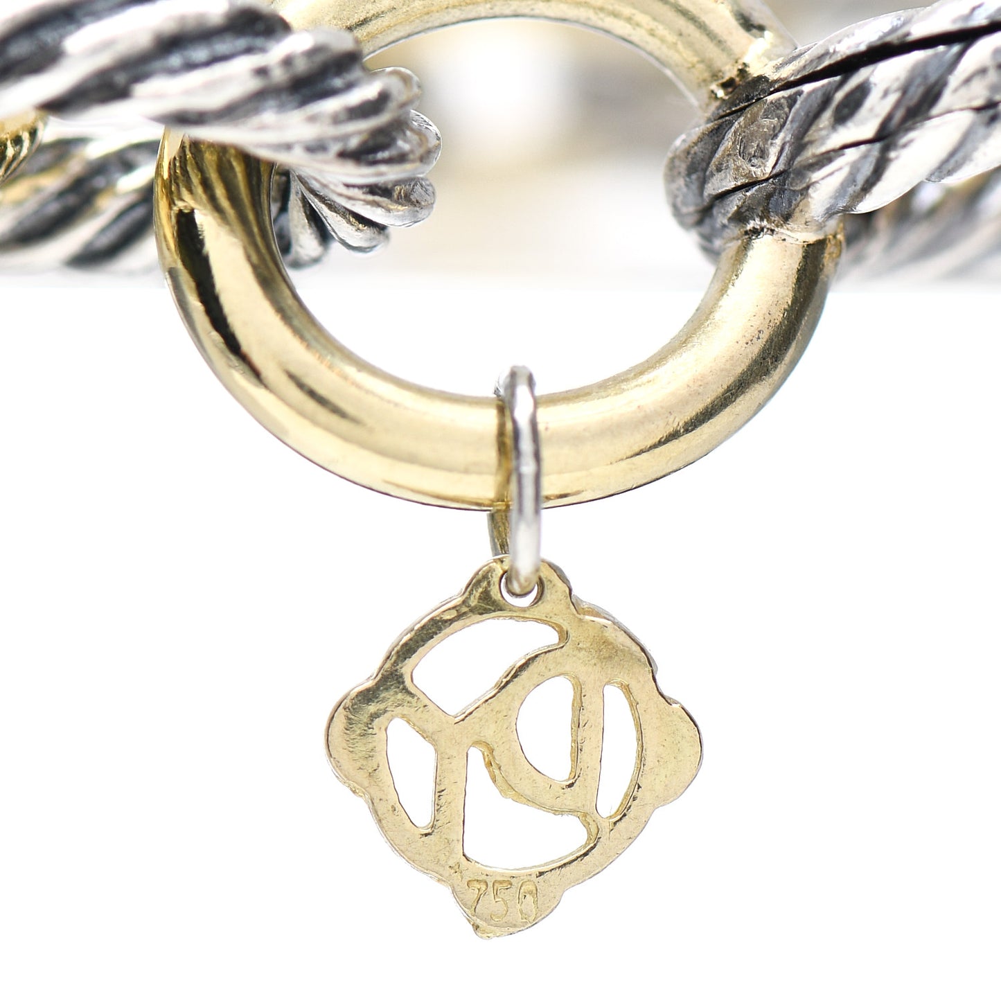 Sterling Silver 18K Yellow Gold 12mm Large Oval Link Bracelet