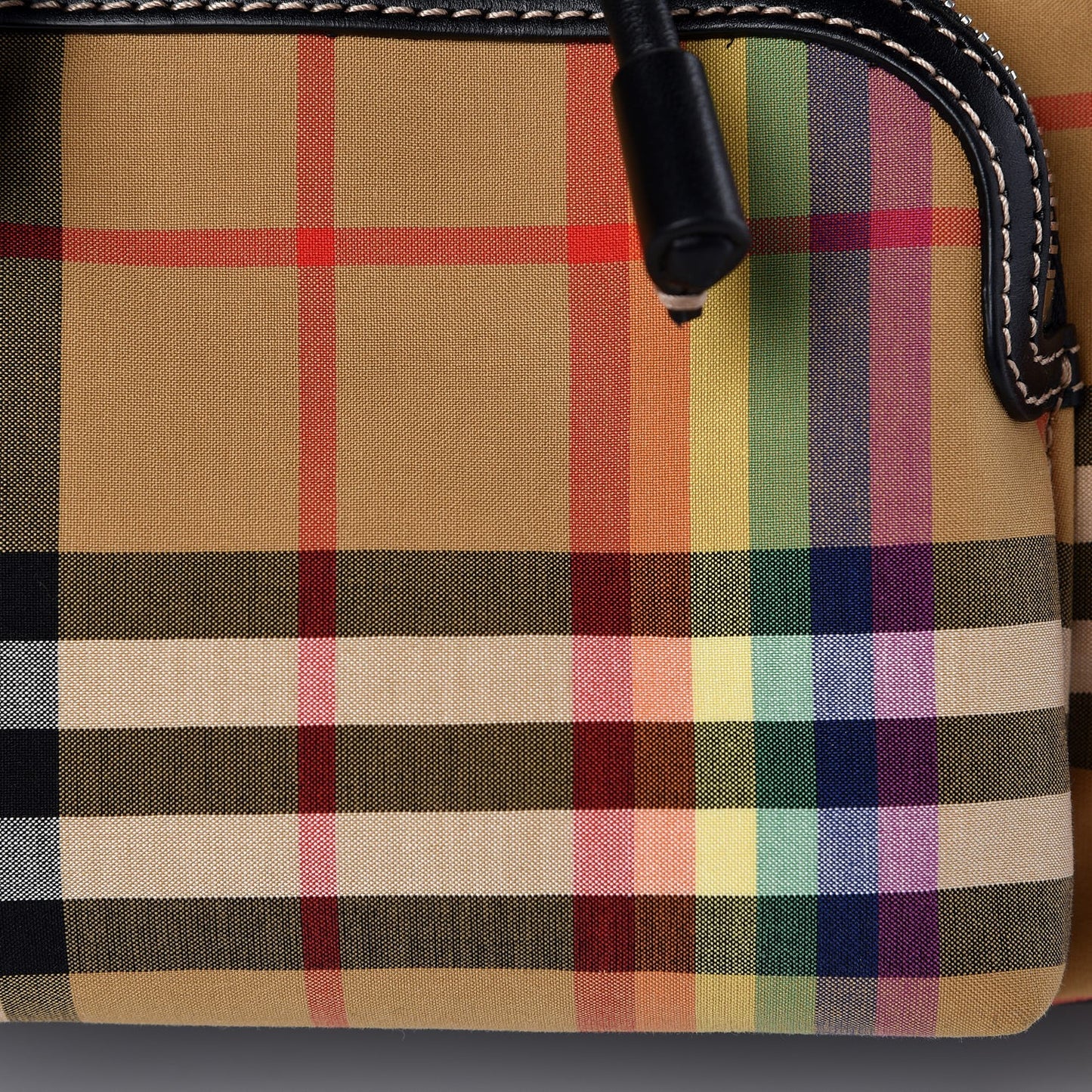 Vintage Rainbow Check Small Rucksack Backpack Antique Yellow