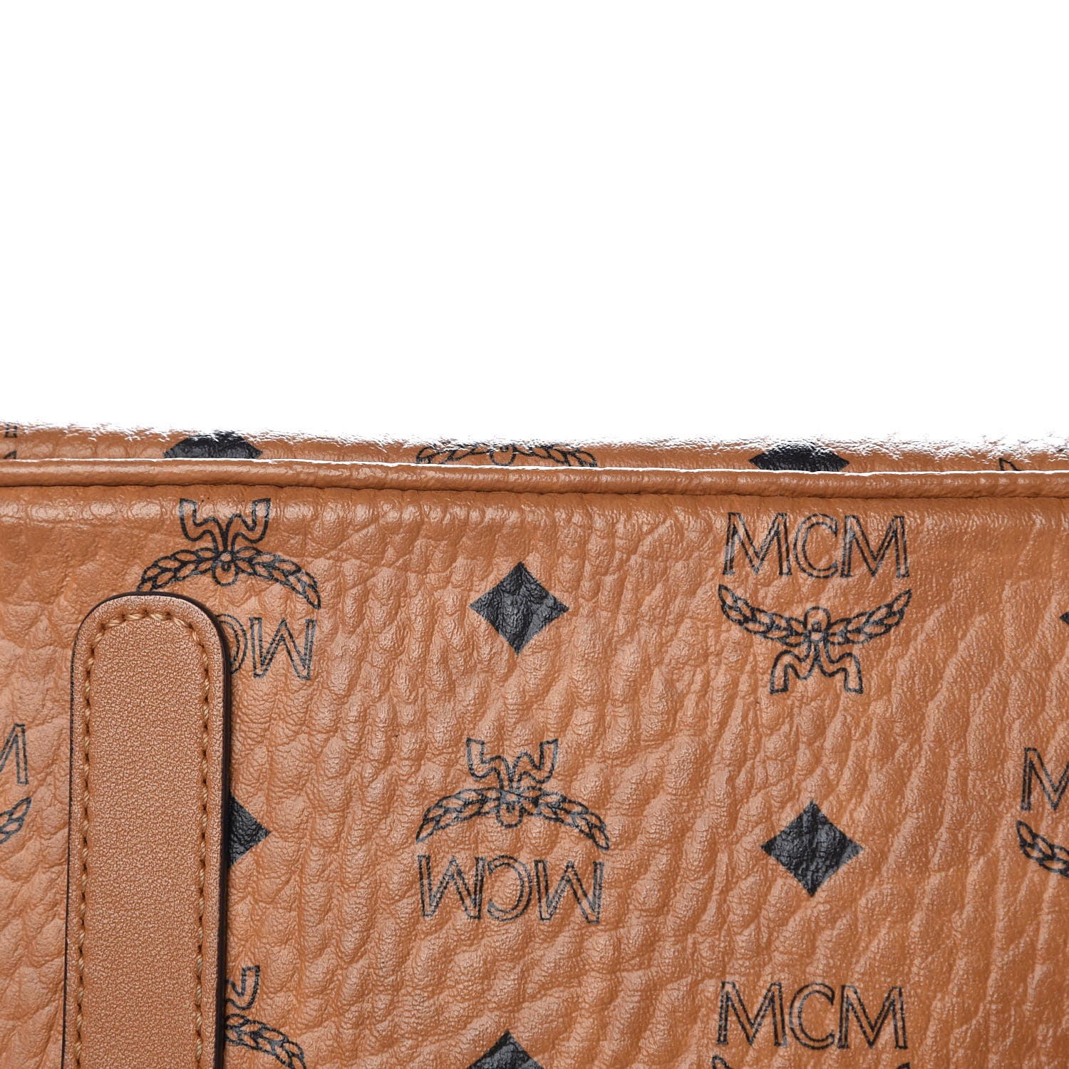 MCM Visetos Medium Anya Essential Victory Patch Shopper Tote Cognac 12 of 19