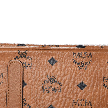 MCM Visetos Medium Anya Essential Victory Patch Shopper Tote Cognac 12 of 19