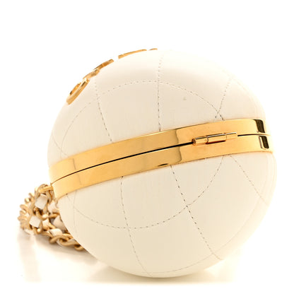 Chanel Lambskin CC Sphere Minaudiere Chain Clutch White 4 of 10