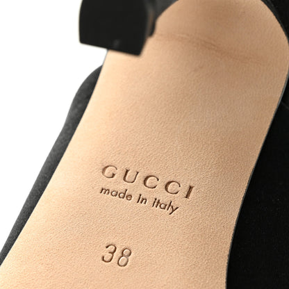 Gucci Raso Seta Logo Sandal Pumps 38 Black 7 of 10
