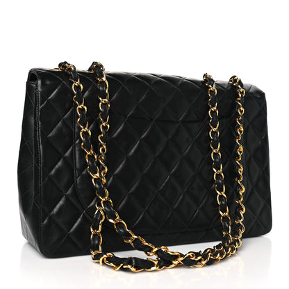 Chanel Lambskin Quilted XL Jumbo Single Flap Black 3 of 9