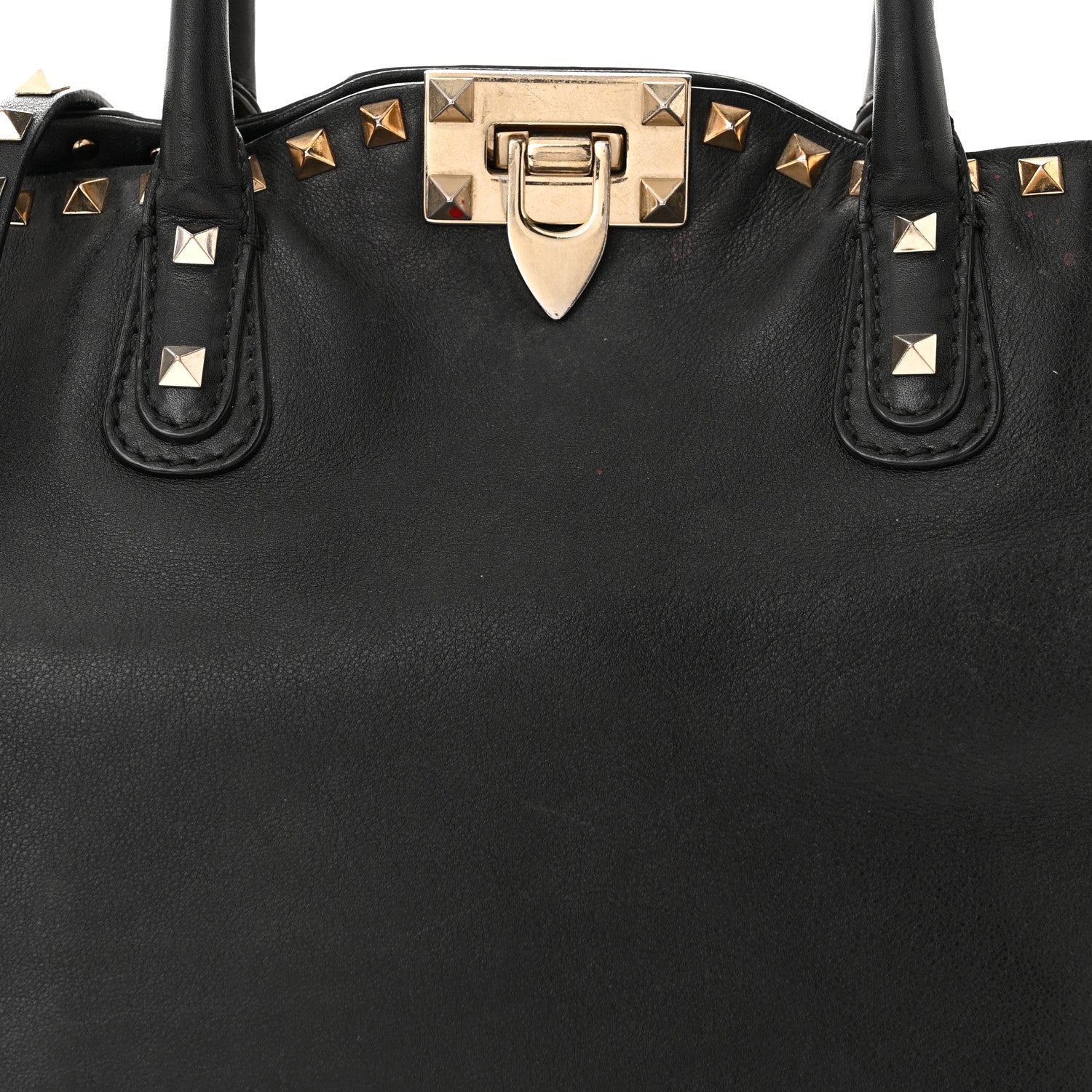 Valentino Garavani Vitello Rockstud Dome Satchel Black 7 of 21