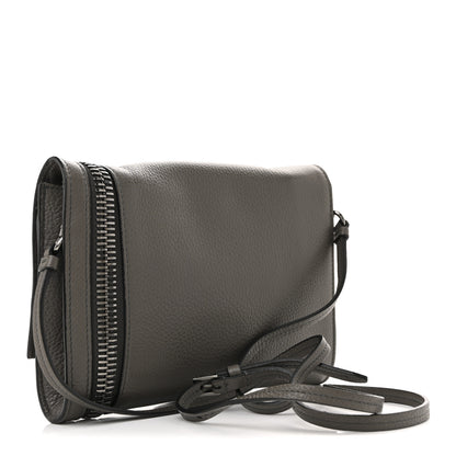 Tom Ford Pebbled Calfskin Alix Zip + Padlock Crossbody Grey 4 of 14