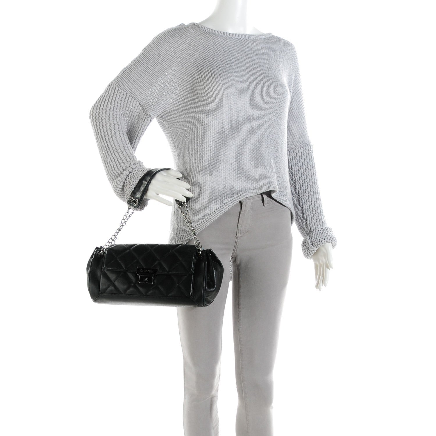 Chanel Calfskin Quilted Accordion Flap Black 2 of 7