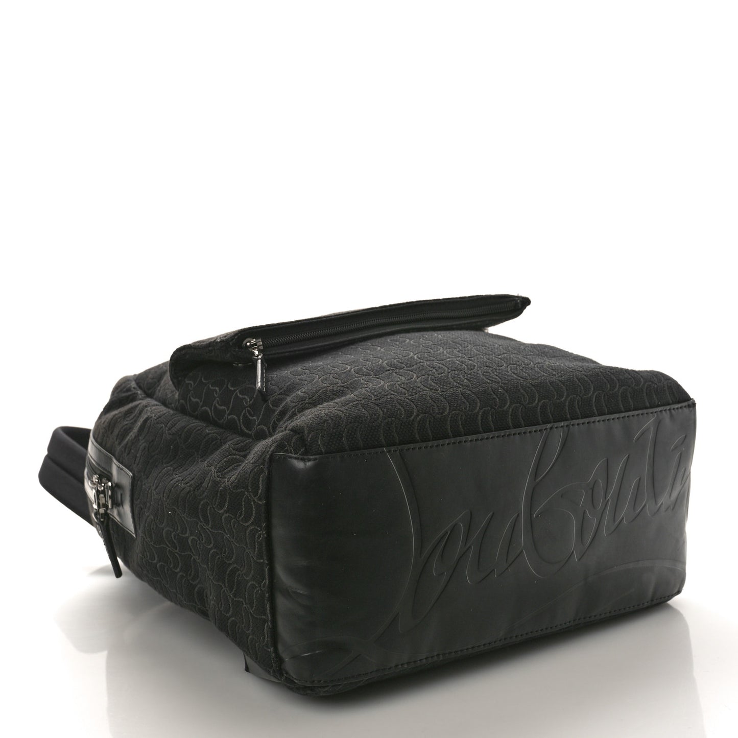Logo Jacquard Zip N Flap Backpack Black