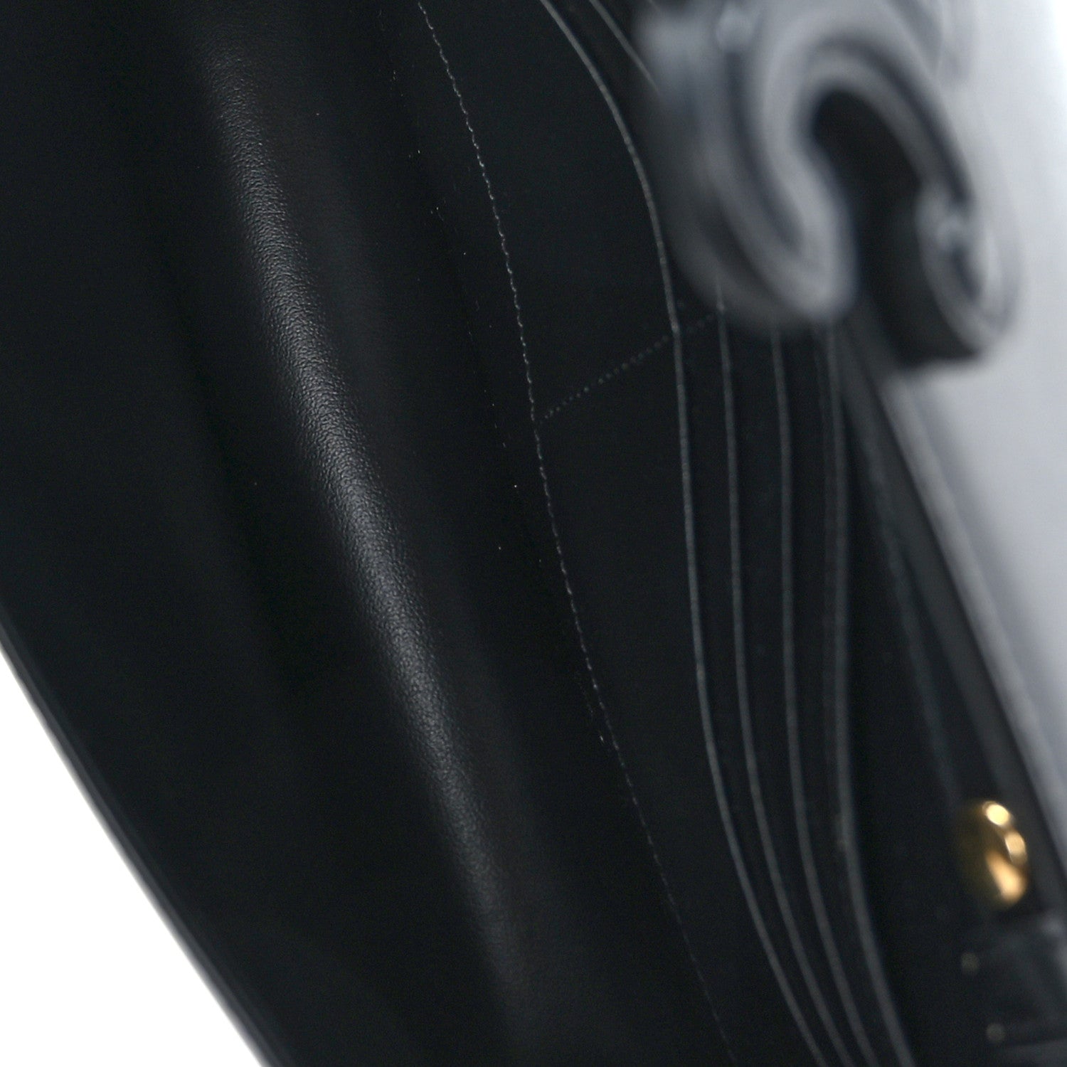 Celine Shiny Calfskin Cuir Triomphe Wallet on Chain Black 5 of 8