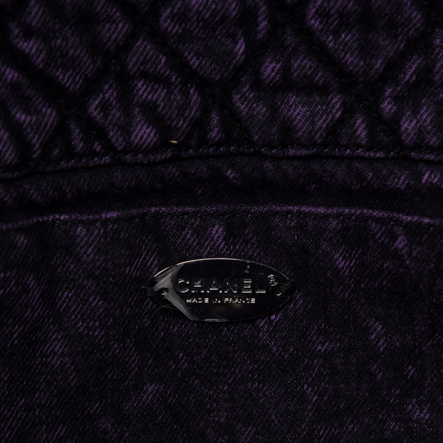Chanel Denim Quilted Denimpression Flap Purple Black 8 of 10
