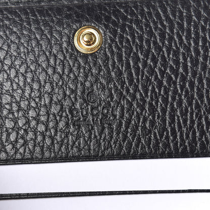 Gucci Pebbled Calfskin GG Marmont Card Case Black 6 of 8