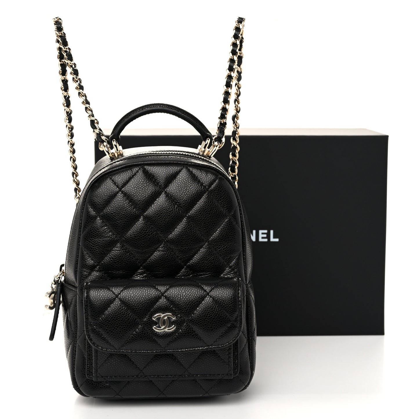 Caviar Quilted CC Mini Classic Backpack Black