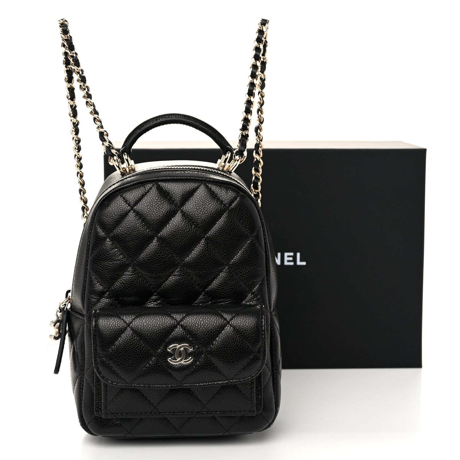 Chanel Caviar Quilted CC Mini Classic Backpack Black 11 of 11