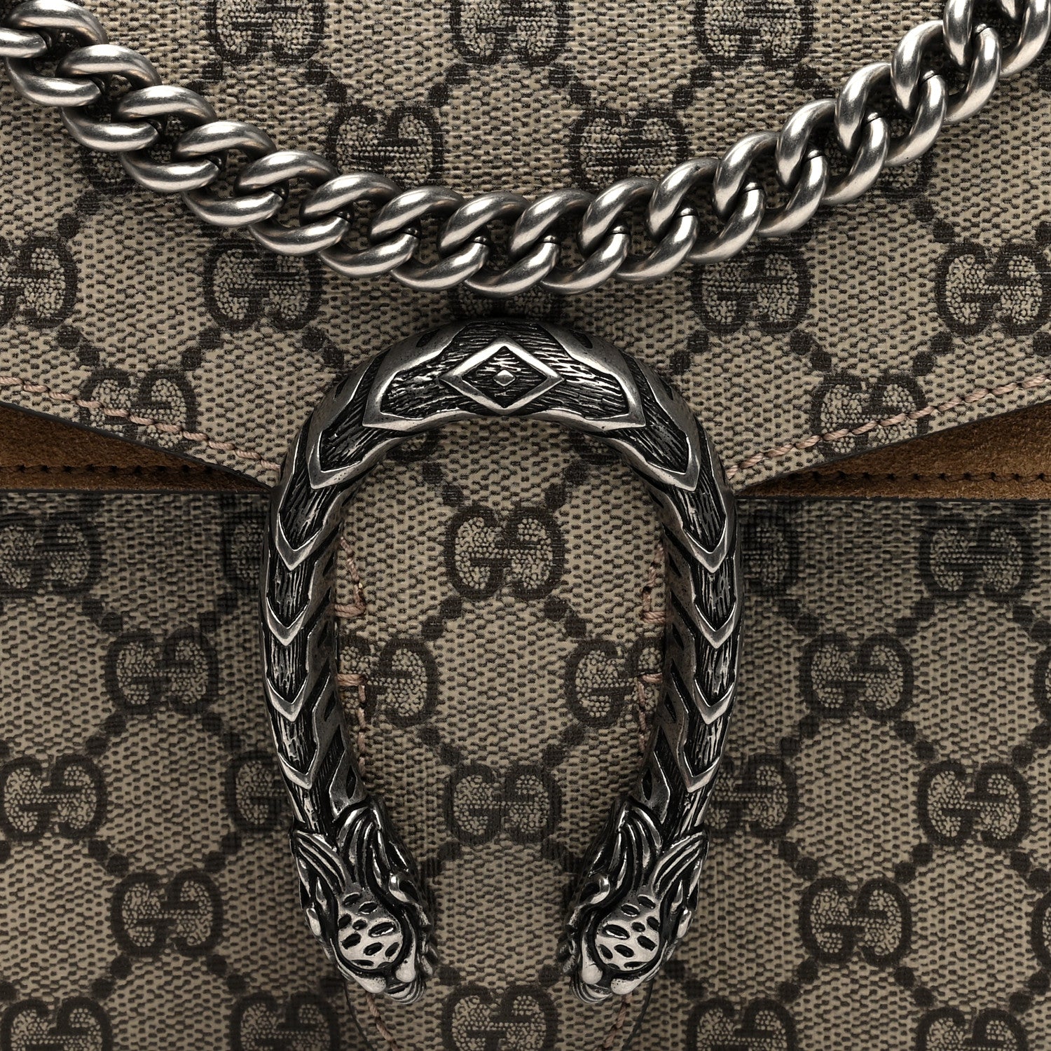 Gucci GG Supreme Monogram Small Dionysus Shoulder Bag Taupe 8 of 10