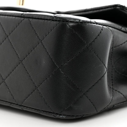 Chanel Lambskin Quilted Mini Top Handle Rectangular Flap Black 11 of 12
