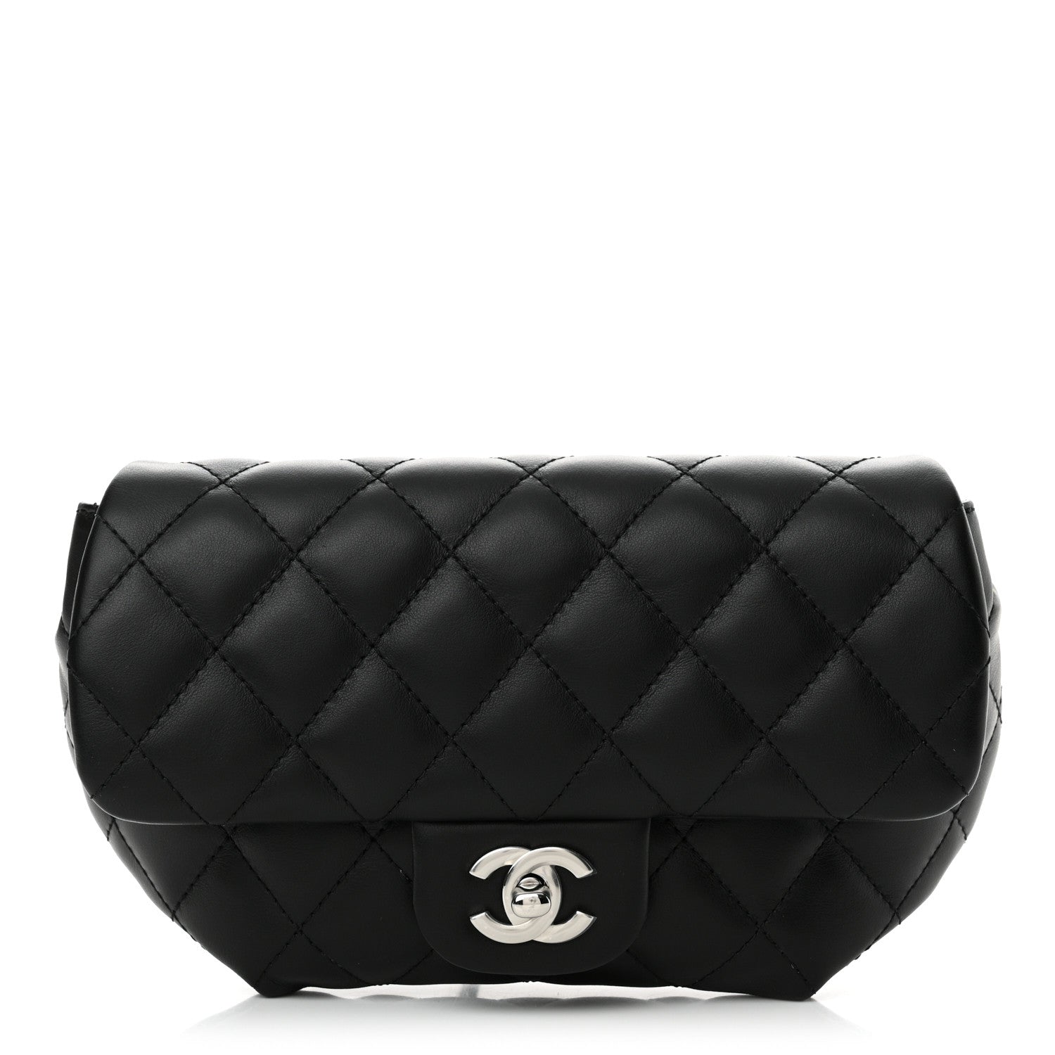 Chanel Calfskin Quilted CC Uniform Flap Belt Bag Black 1 of 12