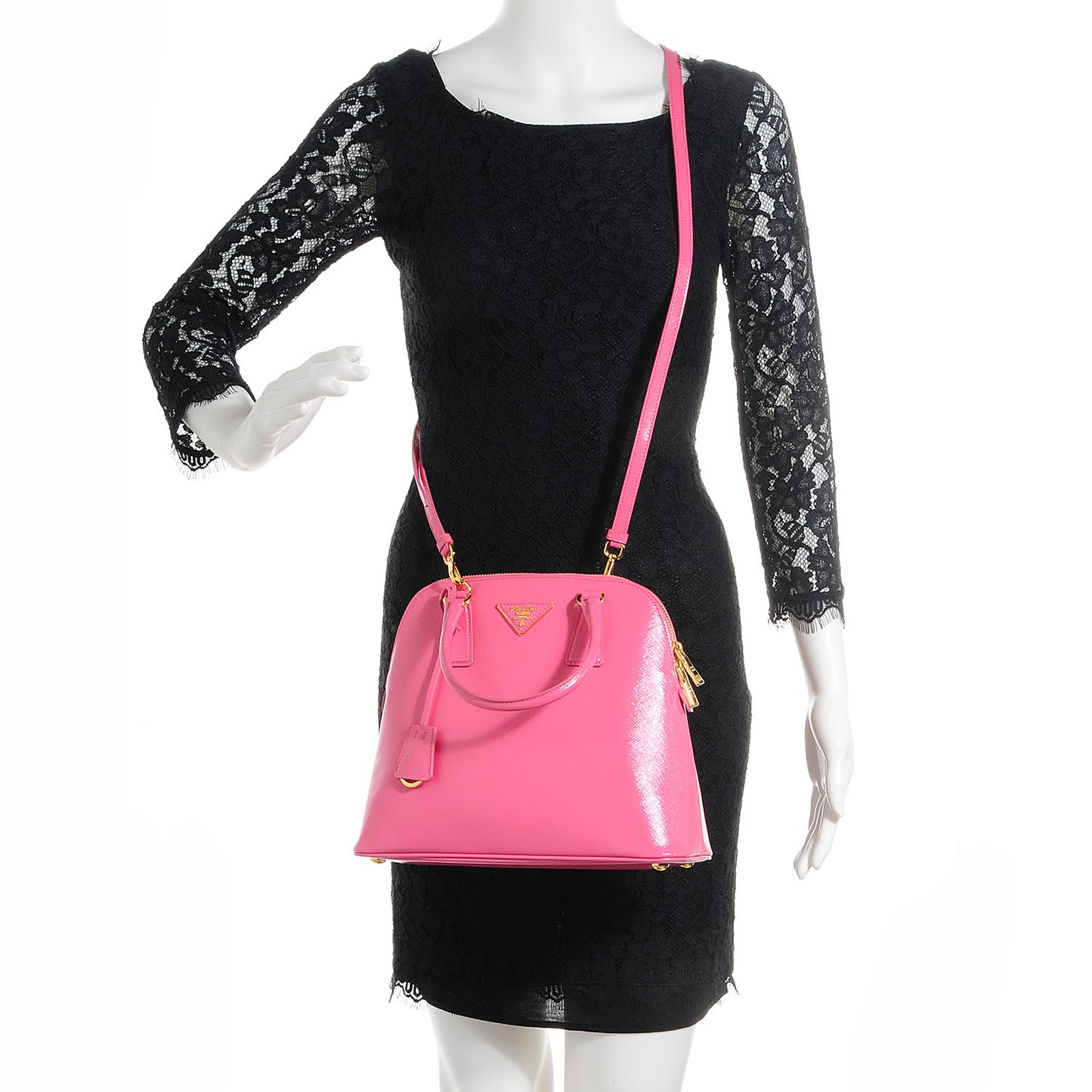 Saffiano Vernice Round Dome Tote Begonia