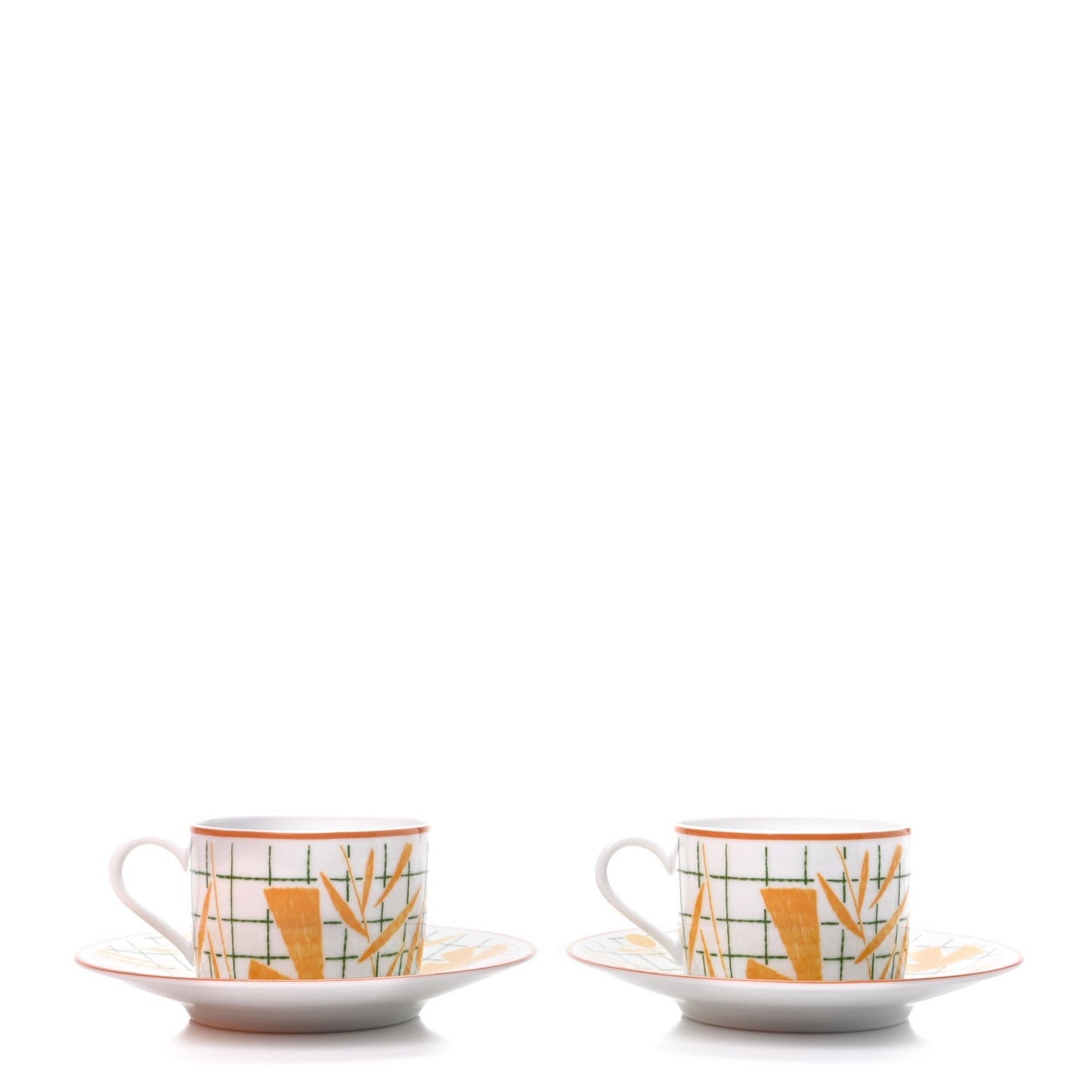 Porcelain A Walk In The Garden Tea Cup And Saucer Set Of 2