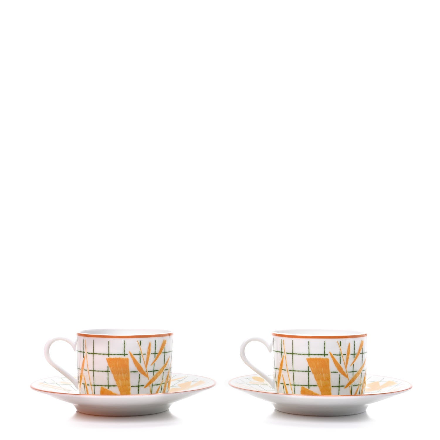 Hermes Porcelain A Walk In The Garden Tea Cup And Saucer Set Of 2 1 of 10