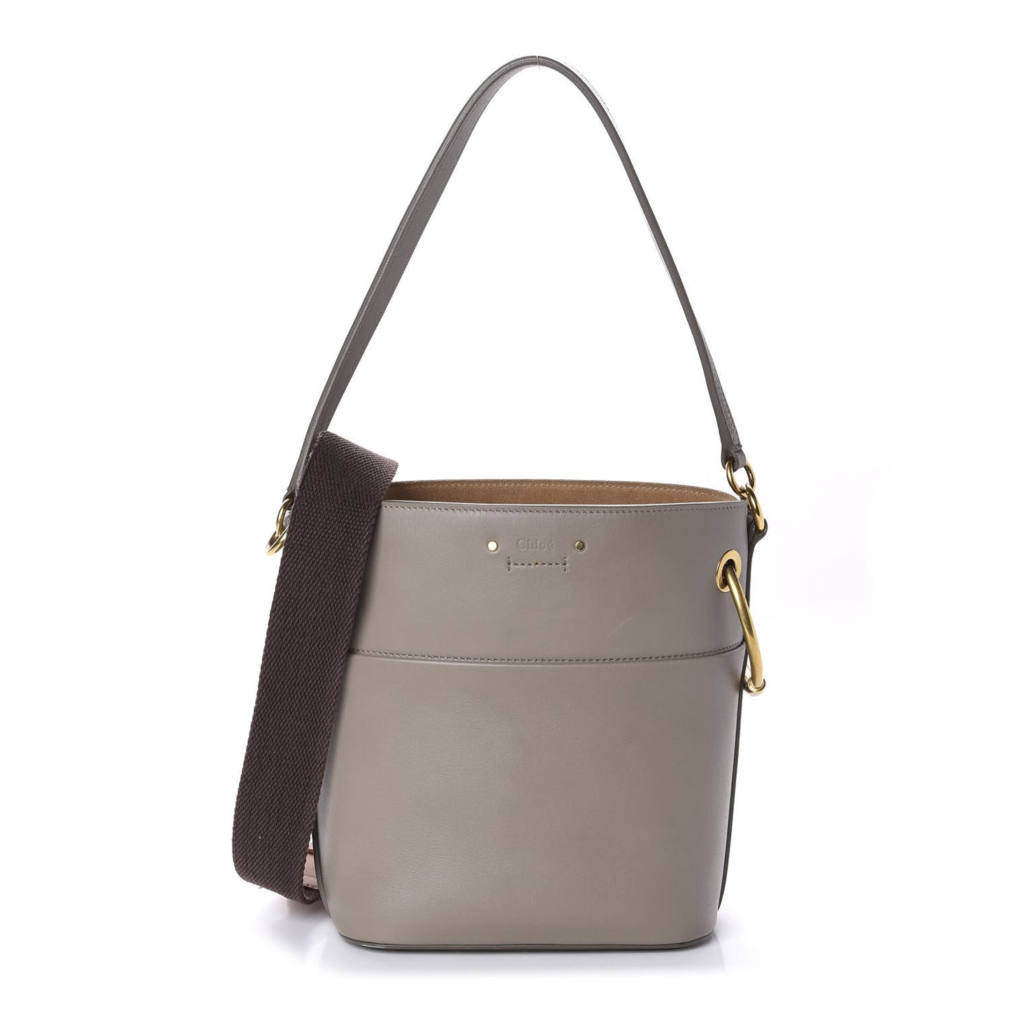 Smooth Calfskin Small Roy Bucket Bag Motty Grey