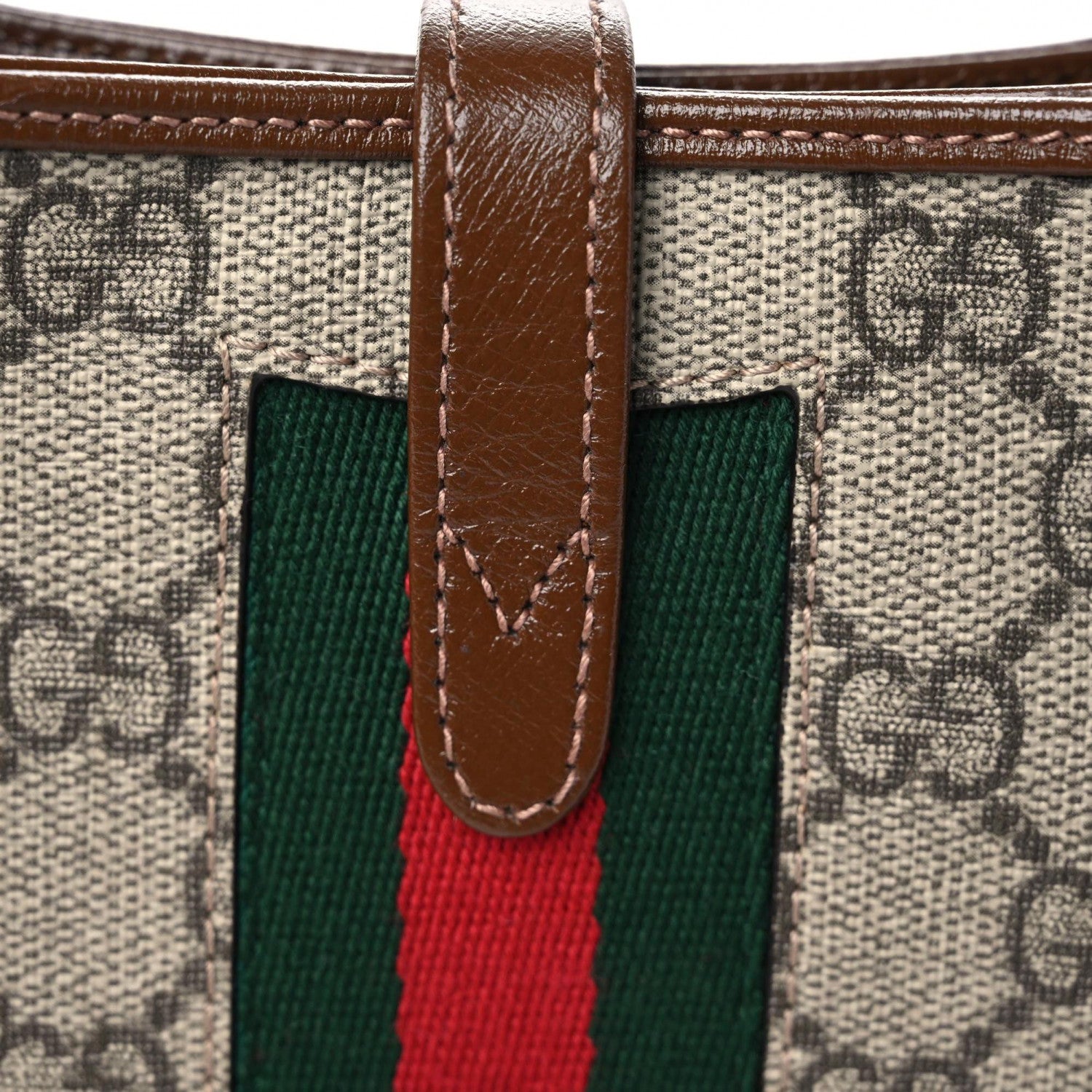 Gucci GG Supreme Monogram Azalea Calfskin Web Mini Jackie 1961 Hobo Beige Ebony Brown Sugar 10 of 11