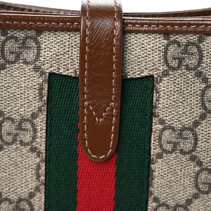 Gucci GG Supreme Monogram Azalea Calfskin Web Mini Jackie 1961 Hobo Beige Ebony Brown Sugar 10 of 11