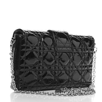 Christian Dior Patent Cannage New Lock Pouch Black 2 of 11