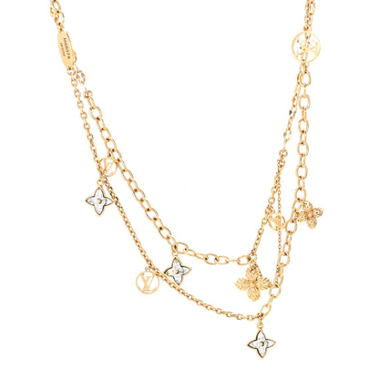 Louis Vuitton Metal Blooming Strass Necklace Gold 1 of 6