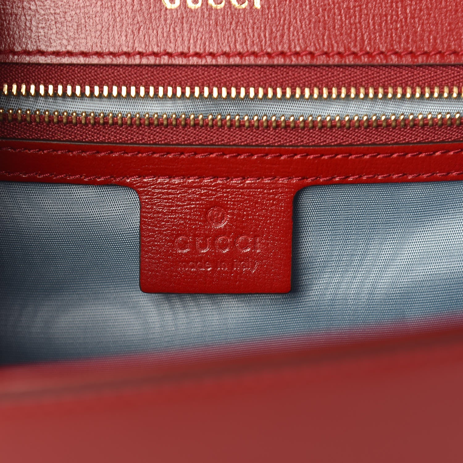 Gucci Textured Calfskin Silk Scarf Medium Torchon GG Ring Shoulder Bag Red 6 of 10