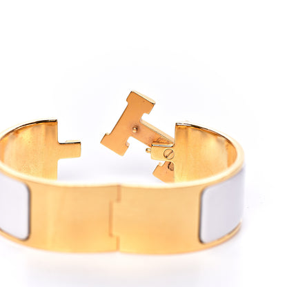 Hermes Enamel Wide Clic Clac H Bracelet PM White 3 of 5