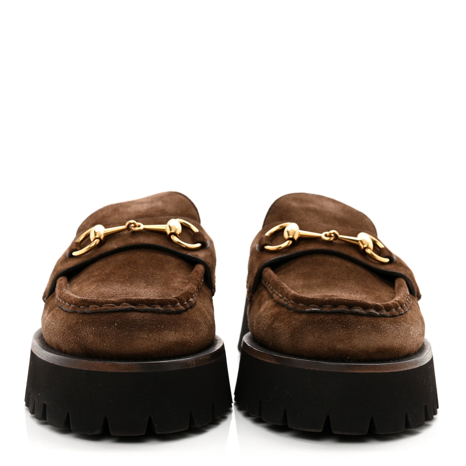 Gucci Suede Horsebit Platform Mules 40 Washed Brown 2 of 9