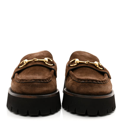 Gucci Suede Horsebit Platform Mules 40 Washed Brown 2 of 9