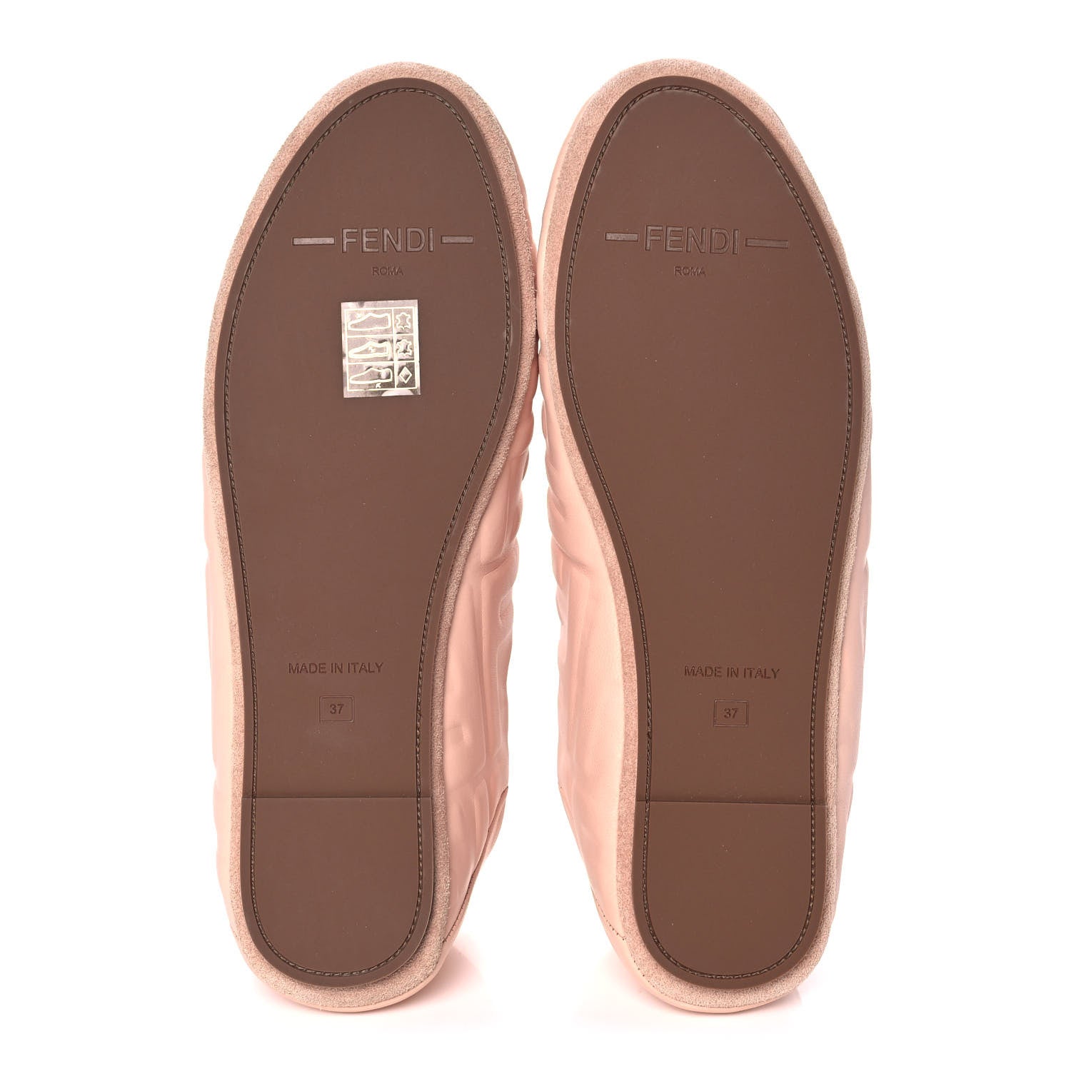Fendi Nappa FF Embossed Slippers 37 Rosa Quarzo 5 of 10