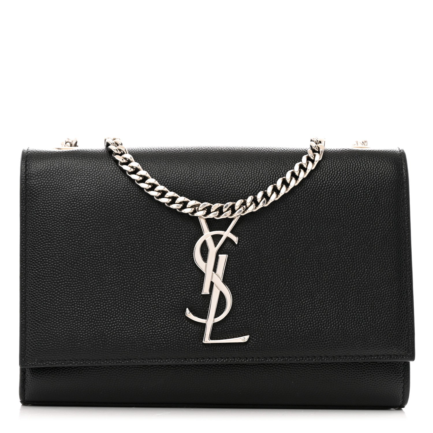 Saint Laurent Grain De Poudre Small Monogram Kate Satchel Black 1 of 14