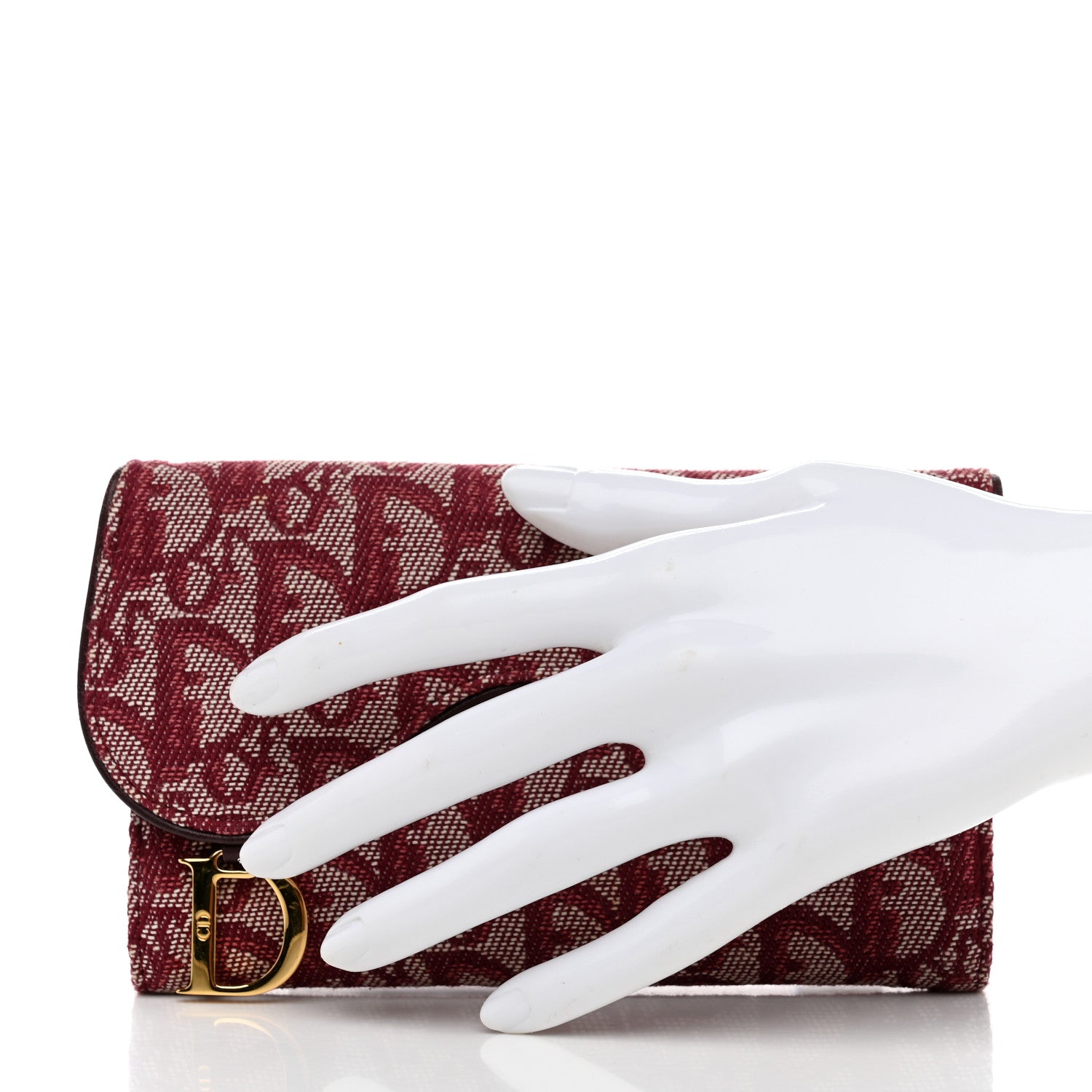 Christian Dior Monogram Saddle Wallet Burgundy 2 of 8