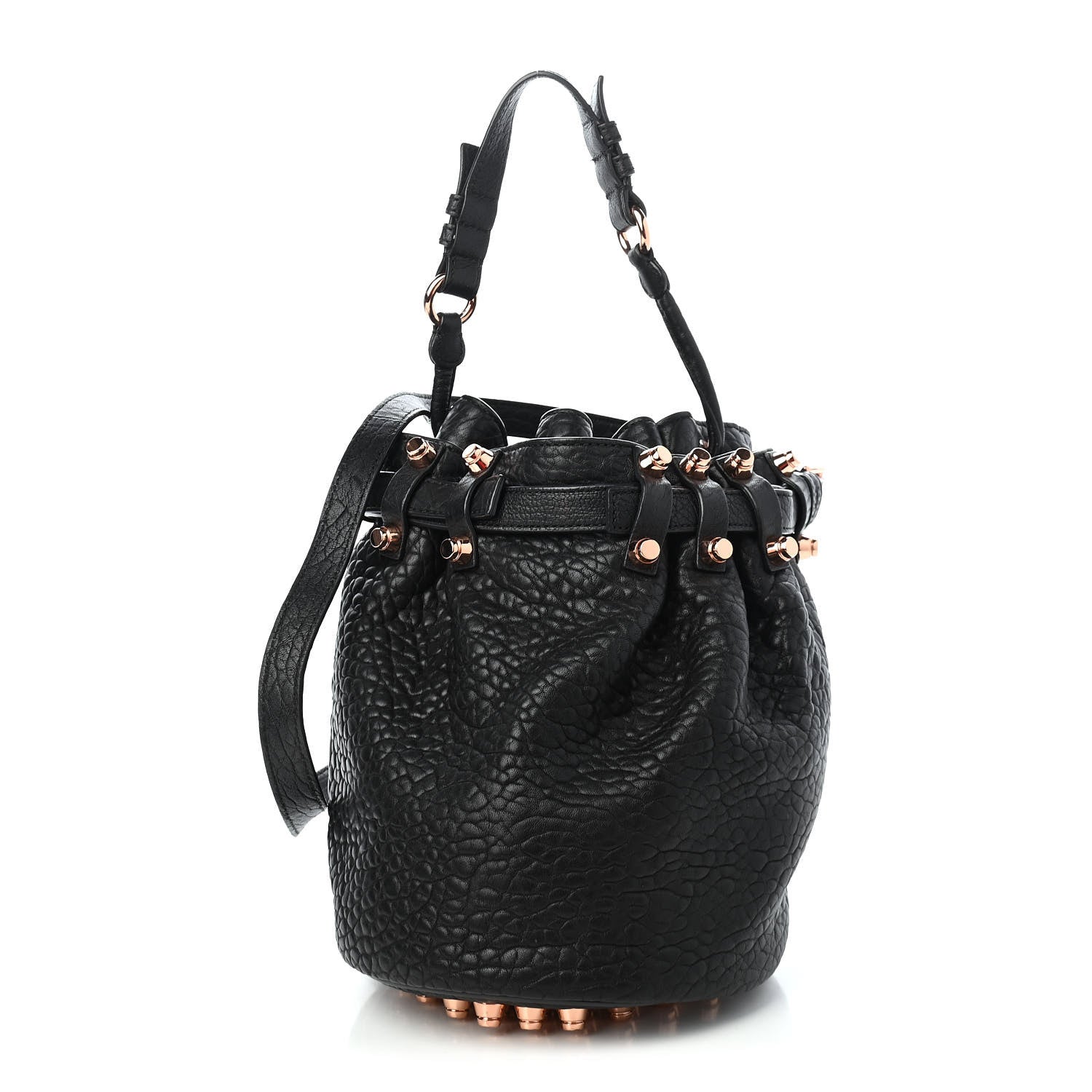 Alexander Wang Pebbled Lambskin Diego Bucket Black Rose Gold Hardware 1 of 9