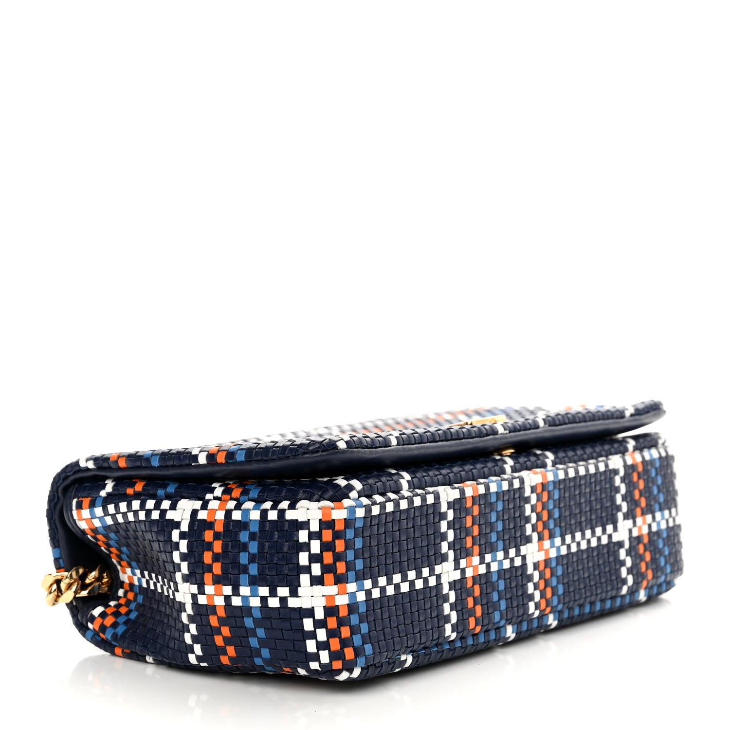 Burberry Woven Calfskin Mini Latticed Lola Bag Blue Multicolor 4 of 10