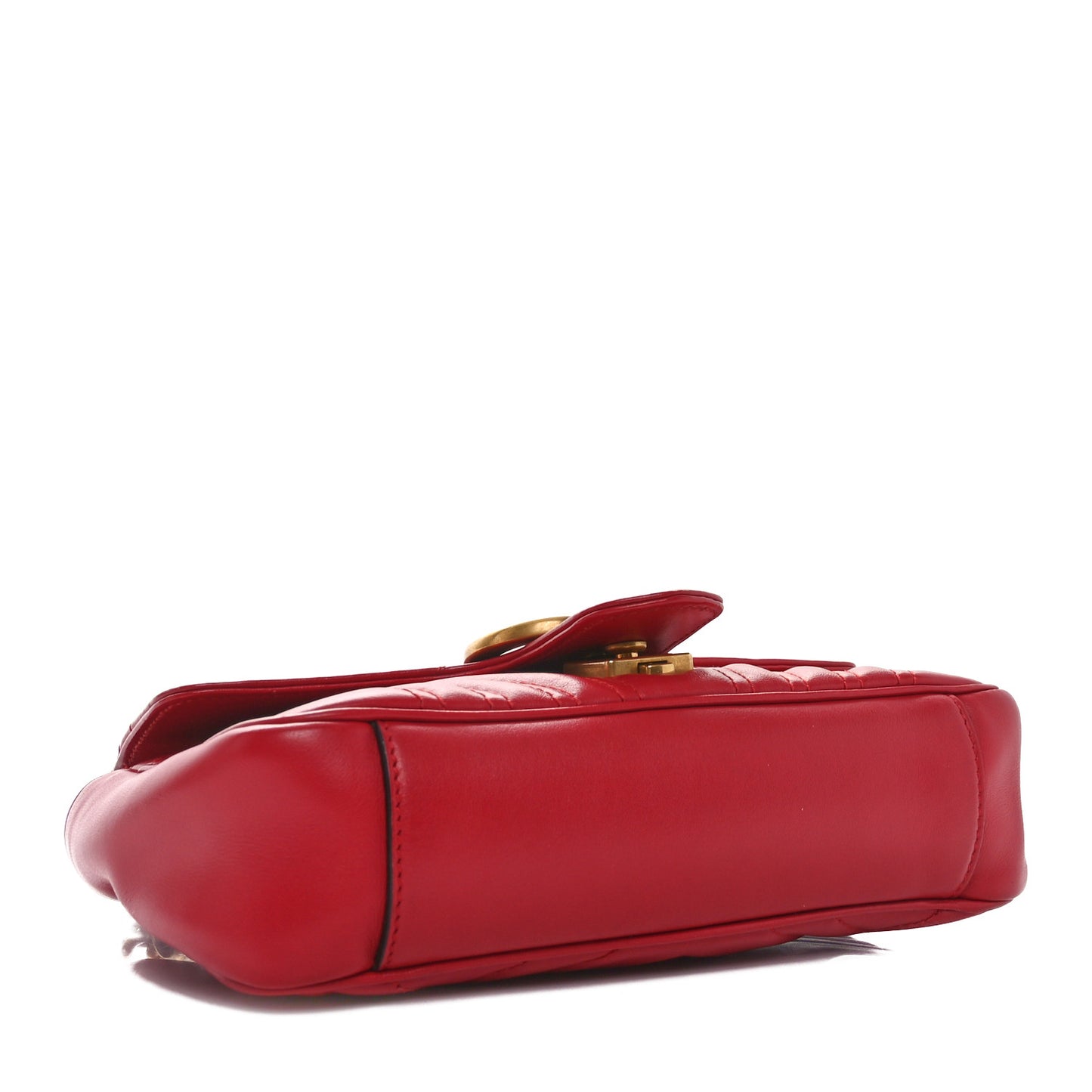 Calfskin Matelasse Mini GG Marmont Shoulder Bag Hibiscus Red
