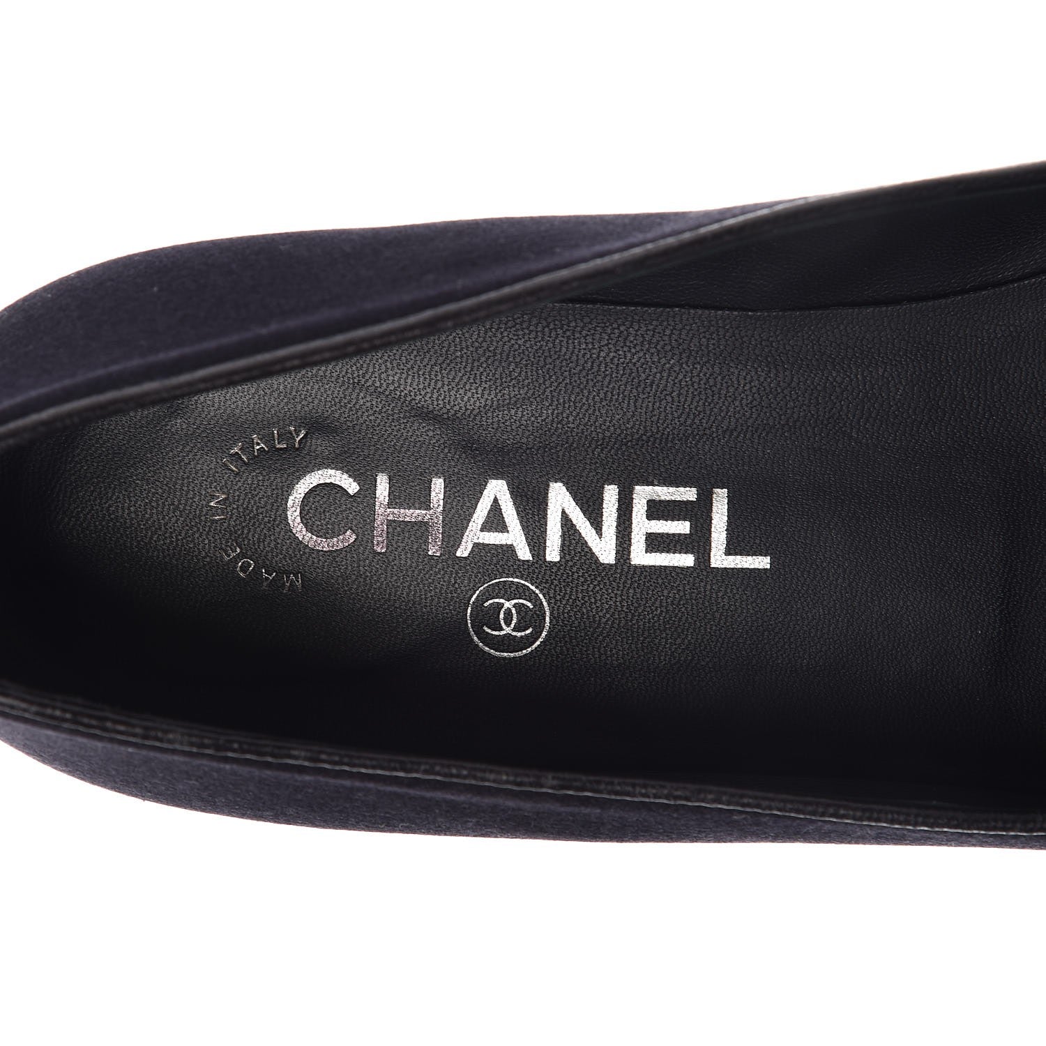 Chanel Satin Pearl CC Loafers 36.5 Black 9 of 10
