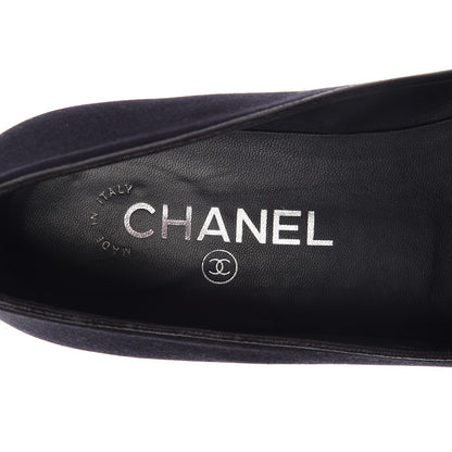 Chanel Satin Pearl CC Loafers 36.5 Black 9 of 10