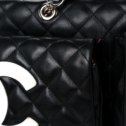 Chanel Calfskin Quilted Large Cambon Multipocket Reporter Black White 18 of 18