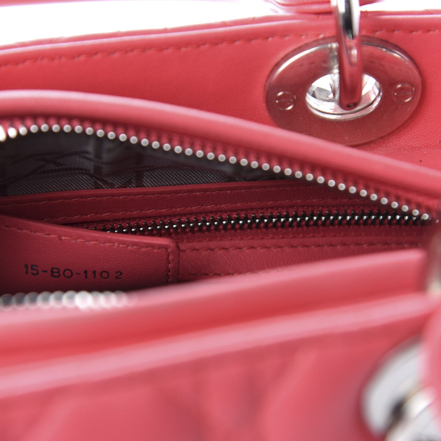 Lambskin Cannage Medium Lady Dior Coral