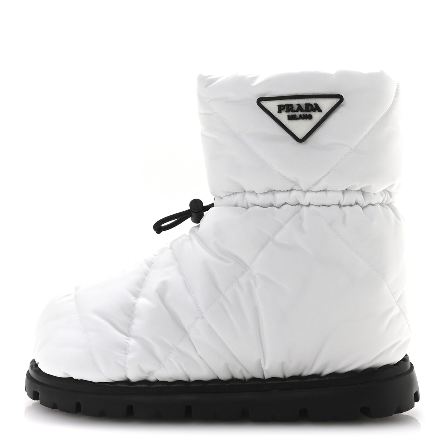 Re-Nylon Piuma Triangle Logo Padded Drawcord 20mm Snow Boots 37 Bianco