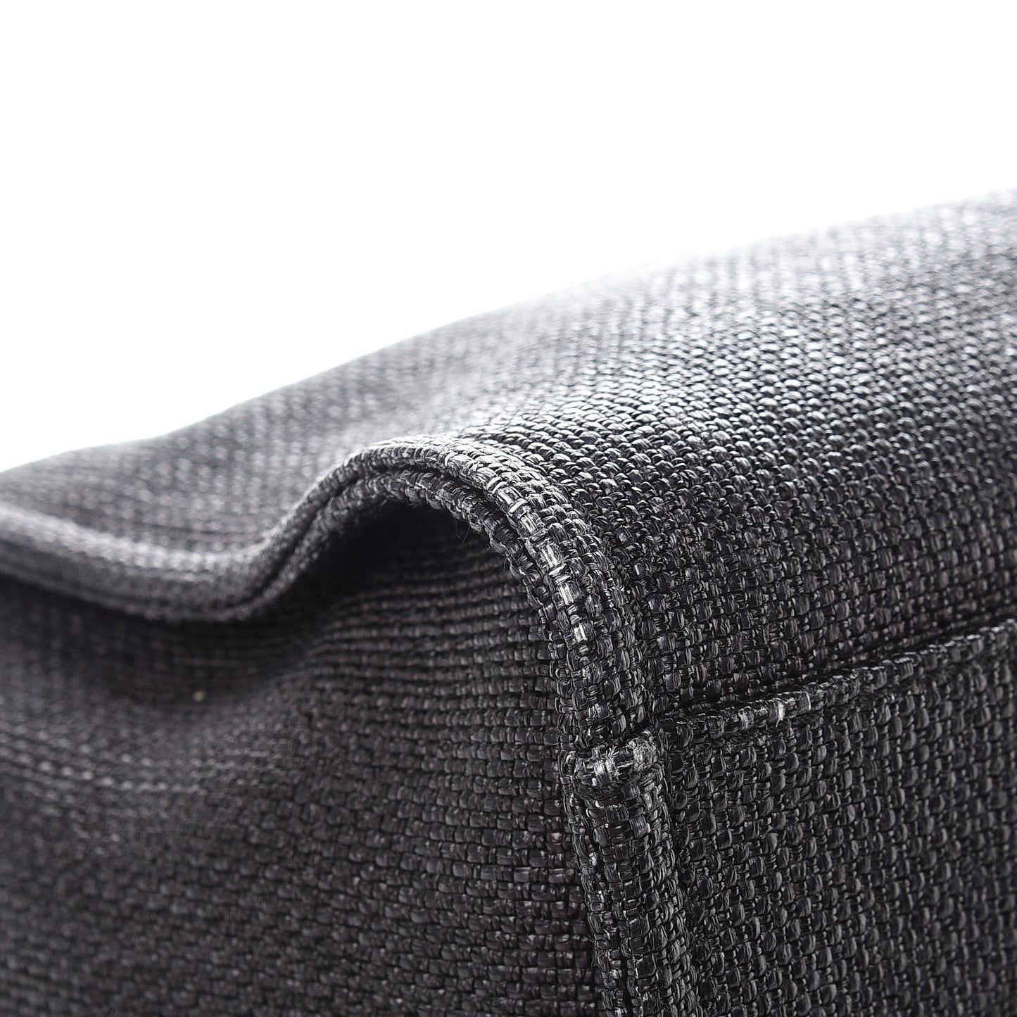 Woven Straw Raffia Large Deauville Tote Black