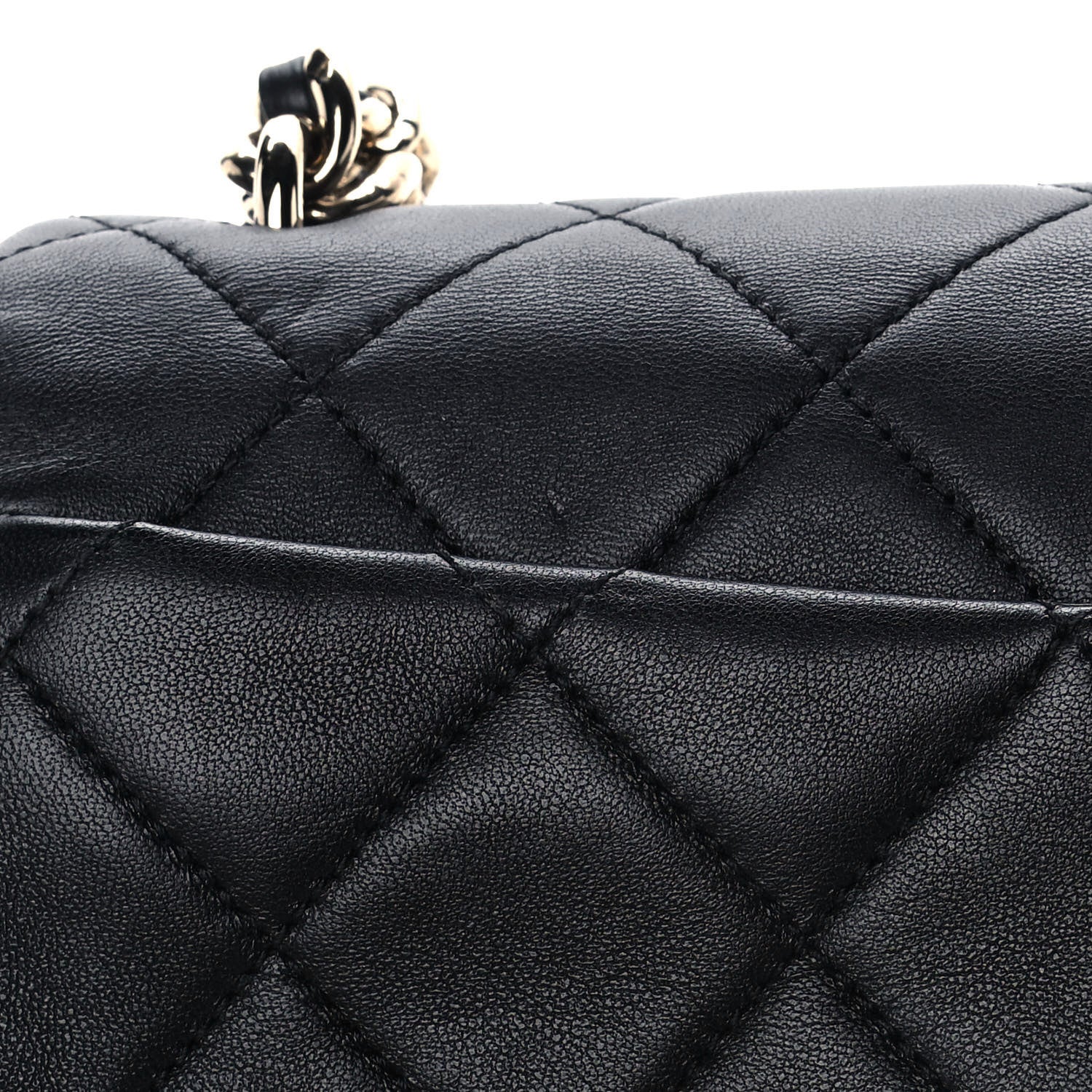 Chanel Lambskin Quilted Resin Bi-Color Chain Flap Bag Black 8 of 14